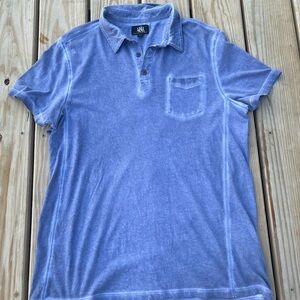 Rock & Republic Men's Polo Shirt‎ Front Pocket Purple Oil Rubbed Look ~ Size XL
